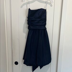 David's Bridal Navy Blue Strapless Dress